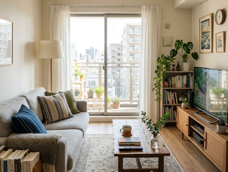 住みながら売却するマンションの明るい室内